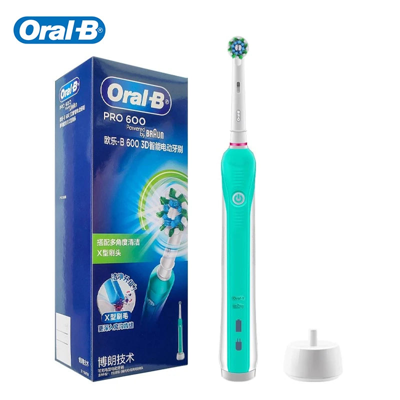 Oral B Electric Toothbrush Pro 600 2-minute intelligent timing Daily Clean Teeth Visible Pressure Sensor Waterproof Rechargeabl