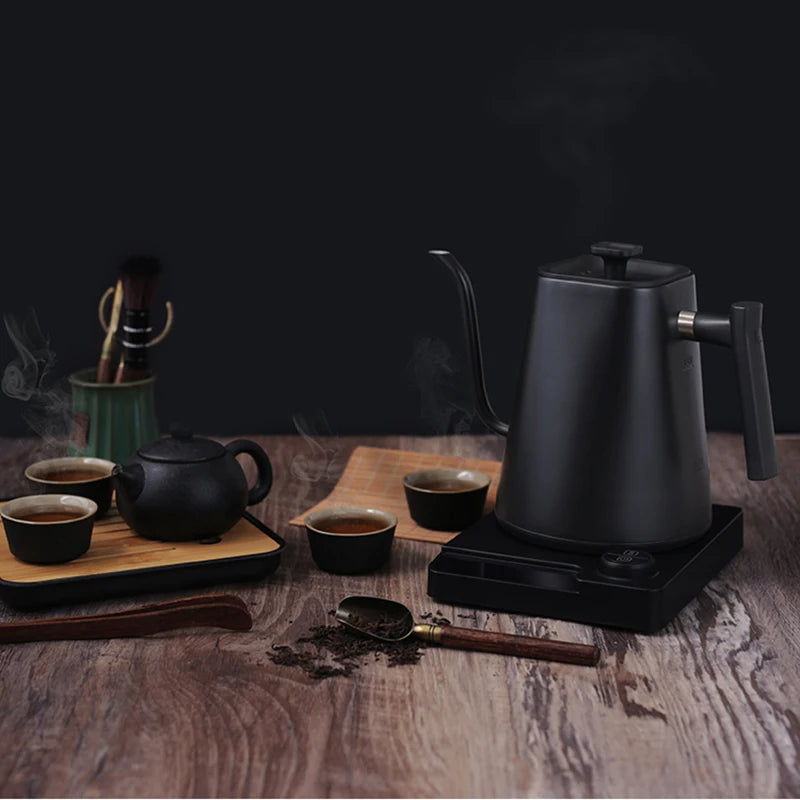 1200W Electric Kettle 1.0L Gooseneck Hand Brew Coffee Pot 110V/220V Rapid Heating Temperature Control Pot Stainless Steel Liner