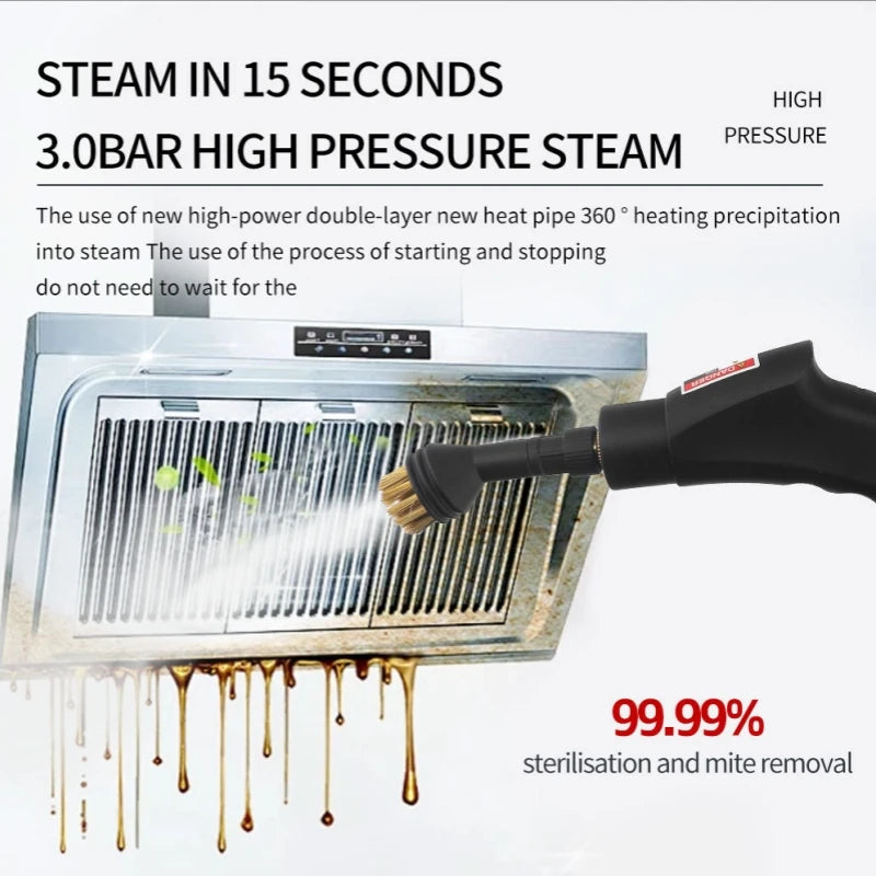 2800W High Temperature and High Pressure Steam Cleaning Machine Kitchen Oil Pollution Cleaning Machine Car Disinfection Cleaner