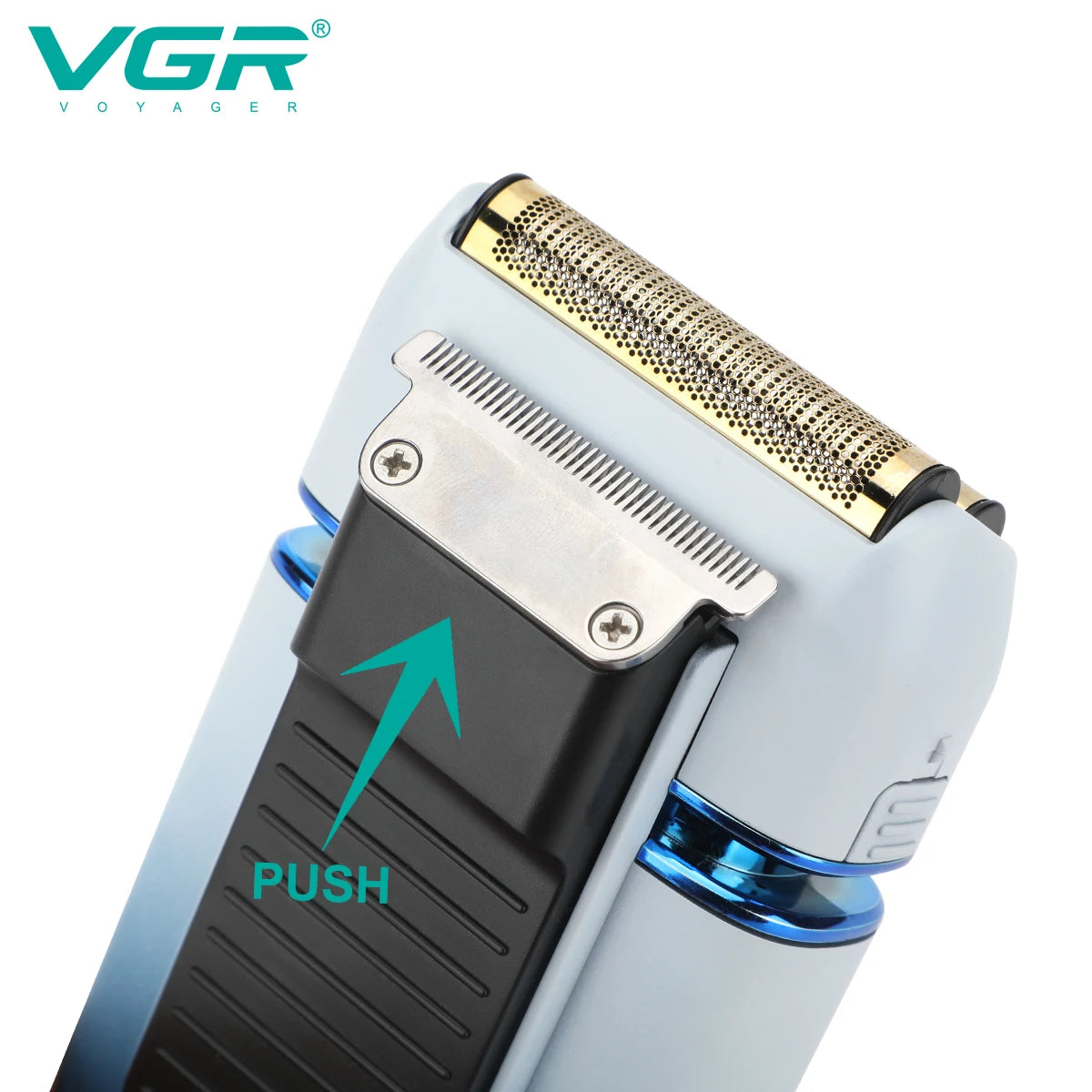 VGR Shaver For Men Rechargeable Barber Washable Dual Foil Beard Electric Razor Balds Head Shaving Machine with extra Mesh V-362
