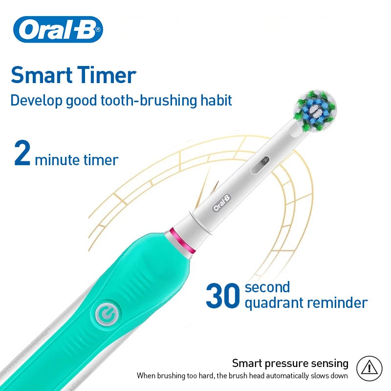 Oral B Electric Toothbrush Pro 600 2-minute intelligent timing Daily Clean Teeth Visible Pressure Sensor Waterproof Rechargeabl