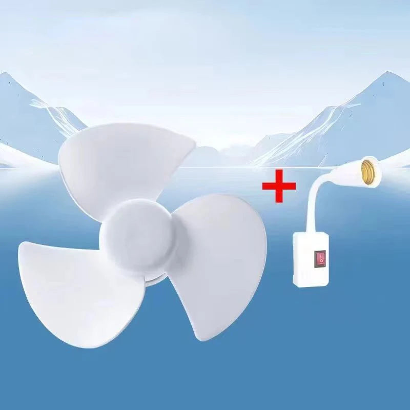 5W Small Cooling Fan E27 Screw Home Ceiling Fan Desktop Electric Fan For Kitchen Bedroom Dormitory Living Room Study Table Fans