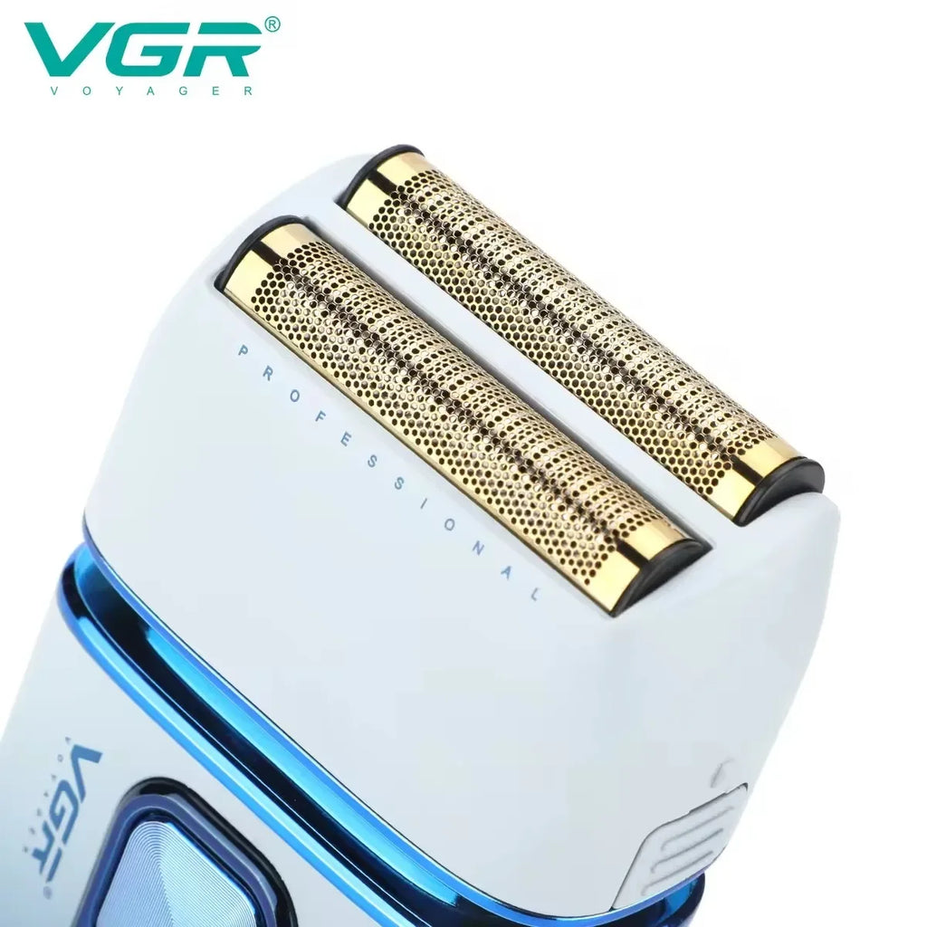 VGR Shaver For Men Rechargeable Barber Washable Dual Foil Beard Electric Razor Balds Head Shaving Machine with extra Mesh V-362