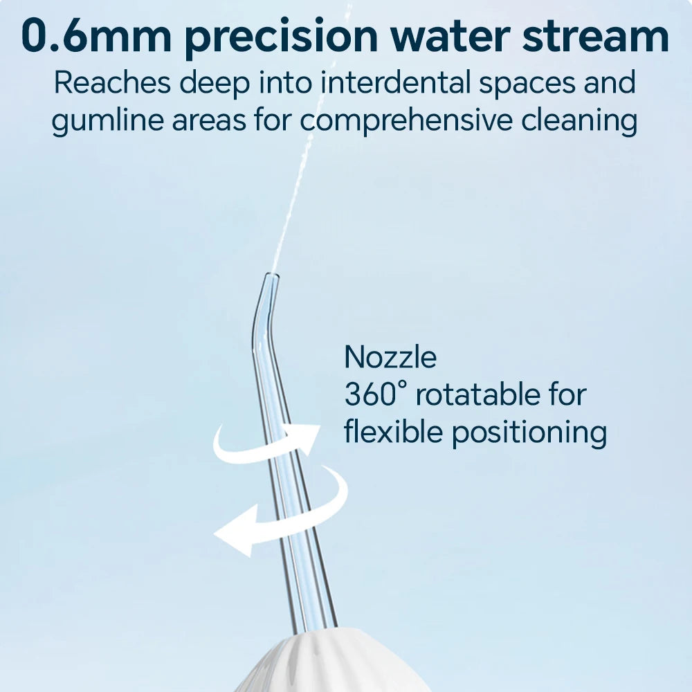 Rechargeable Water Dental Flosser Teeth Pick, Waterproof Cordless 200ML Dental Cleaner with 3 Modes and 4 Replacement Jet Tips