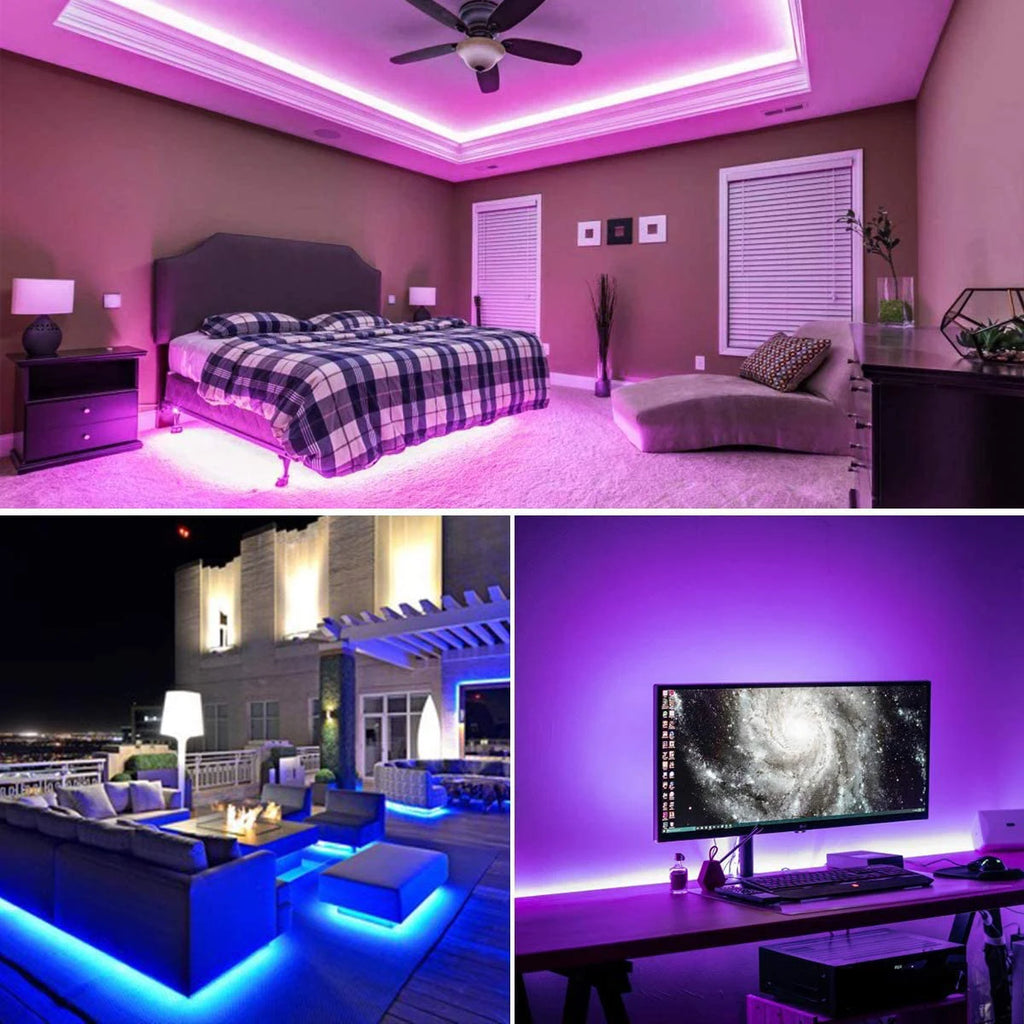 RGB Led Lights for Room 10m 20m 30m Music Sync Led Strip Lights Flexible Ribbon Tape for Room Bedroom Decor TV Backlights