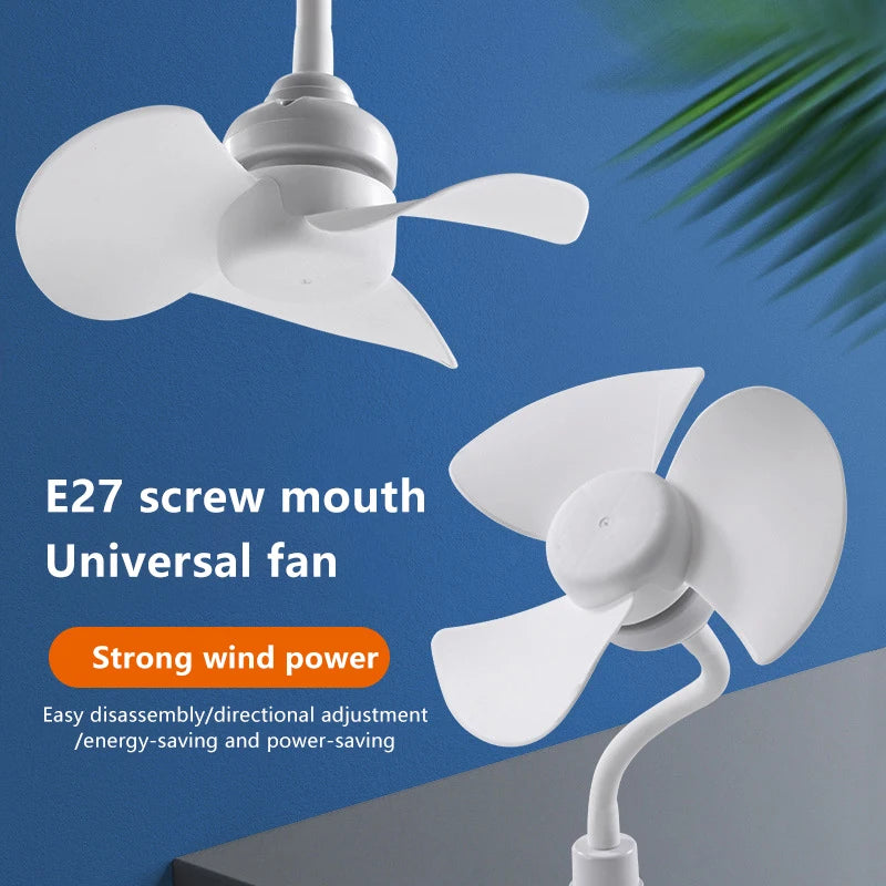 5W Small Cooling Fan E27 Screw Home Ceiling Fan Desktop Electric Fan For Kitchen Bedroom Dormitory Living Room Study Table Fans