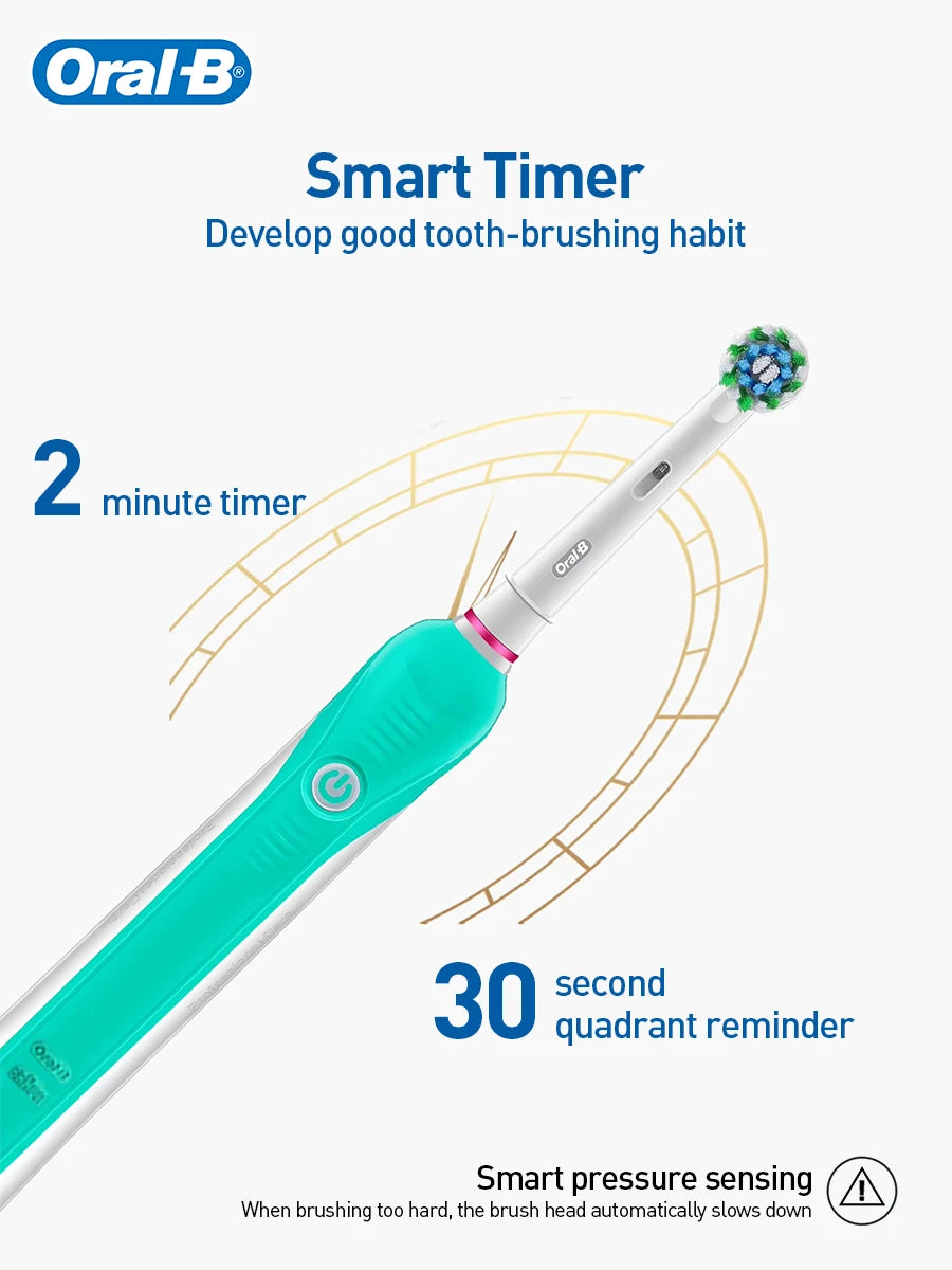 Oral B Electric Toothbrush Pro 600 2-minute intelligent timing Daily Clean Teeth Visible Pressure Sensor Waterproof Rechargeabl
