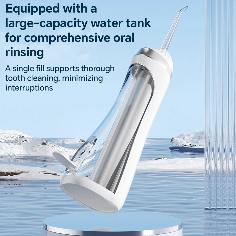 Rechargeable Water Dental Flosser Teeth Pick, Waterproof Cordless 200ML Dental Cleaner with 3 Modes and 4 Replacement Jet Tips