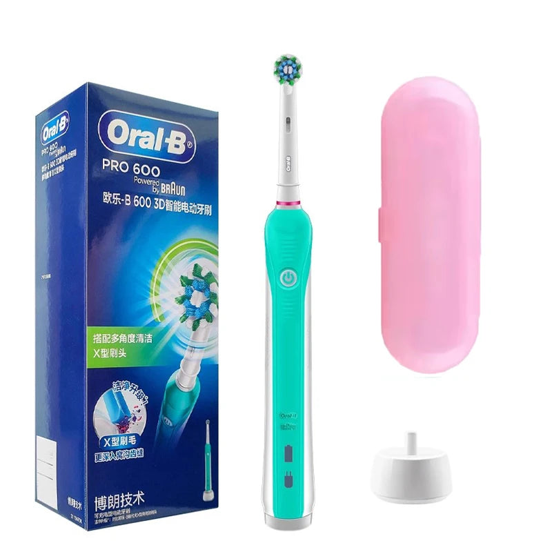Oral B Electric Toothbrush Pro 600 2-minute intelligent timing Daily Clean Teeth Visible Pressure Sensor Waterproof Rechargeabl