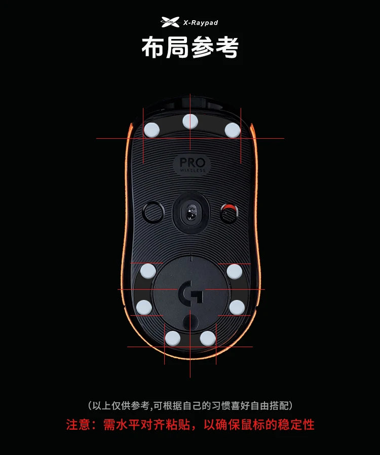 X-Raypad 【Obsidian Air】 High Rebound Polyurethane Dot Mouse Skates Shock Absorption Durable Noise Reducing