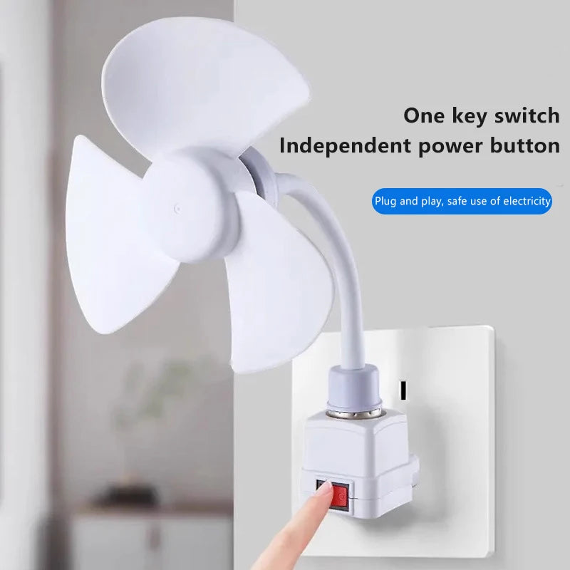 5W Small Cooling Fan E27 Screw Home Ceiling Fan Desktop Electric Fan For Kitchen Bedroom Dormitory Living Room Study Table Fans